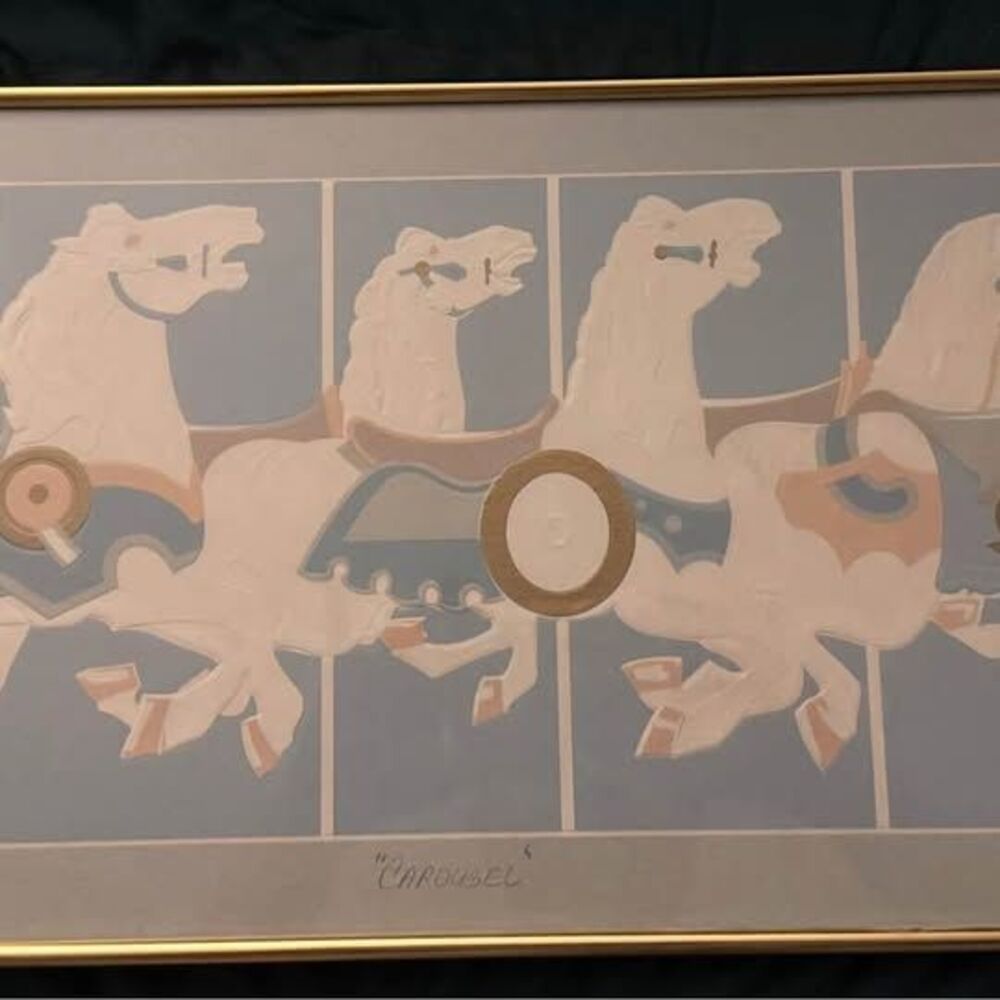 Eisler, K Carousel  Horses Kids Still Life Art For Sale